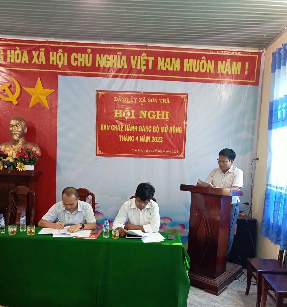 Đảng ủy xã Sơn Trà tổ chức Hội nghị Ban chấp hành mở rộng tháng 4 năm 2023