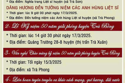 CHUỖI HOẠT ĐỘNG CHÀO MỪNG KỈ NIỆM 50 NĂM GIẢI PHÓNG HUYỆN TRÀ BỒNG (18/3/1975 - 18/3/2025)